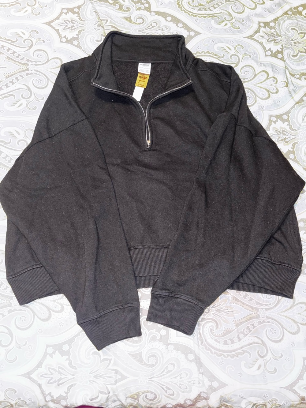 🦋 PINK Victoria's Secret Black Quarter-Zip pullover Sweatshirt